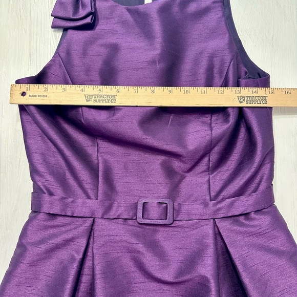 RARE SAMPLE Alexia Designs Purple Bow Shoulder Dress Size 10 | Spring 2014 - Picture 3 of 10